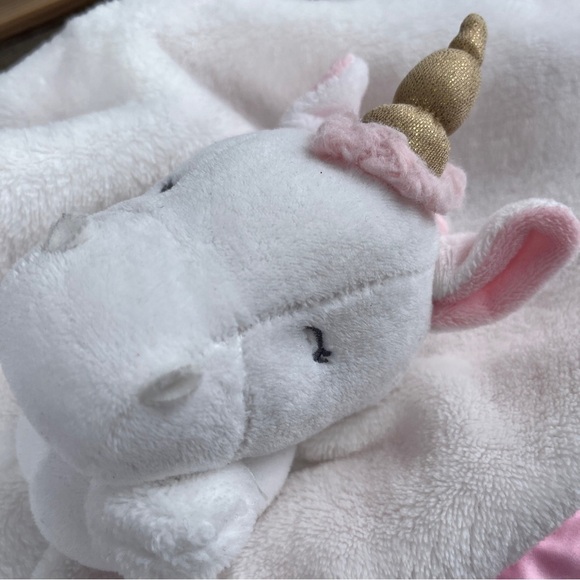 Carter's White Pink Satin Unicorn Baby Security Blanket Lovey 2016 - Picture 8 of 9